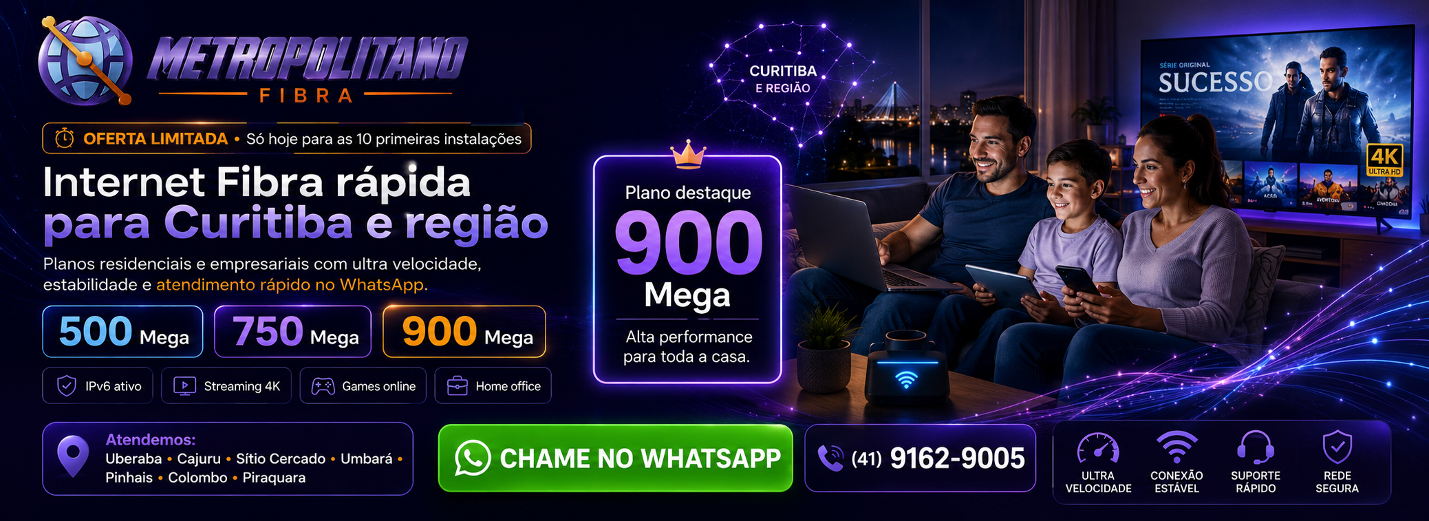 Banner promocional Metropolitano Fibra